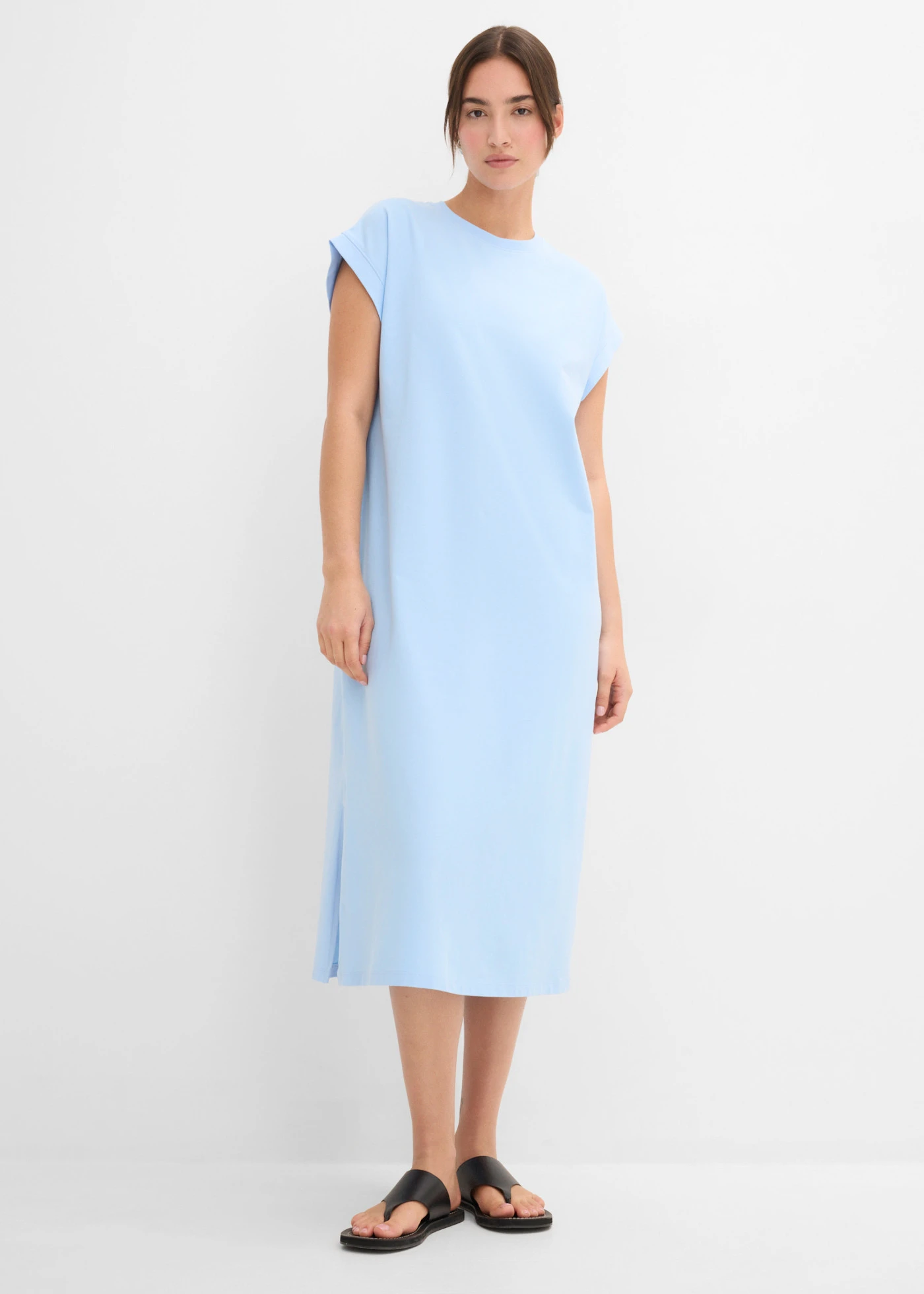 Rochie din jerse din material cu bumbac organic • bleu • magazin bonprix