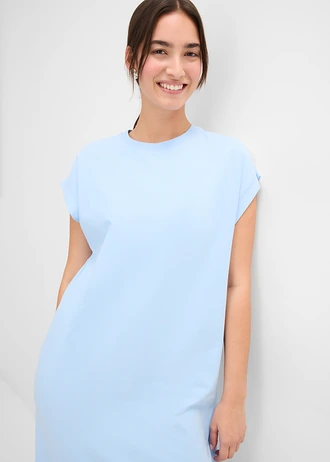 Rochie din jerse din material cu bumbac organic • bleu • magazin bonprix