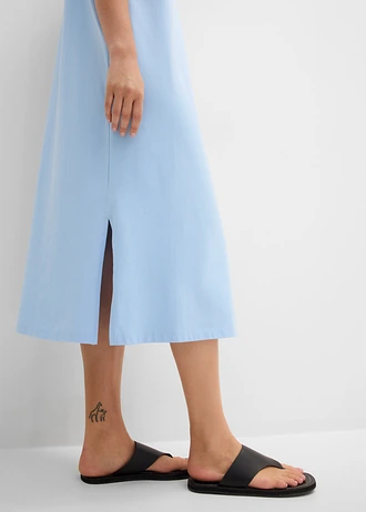 Rochie din jerse din material cu bumbac organic • bleu • magazin bonprix