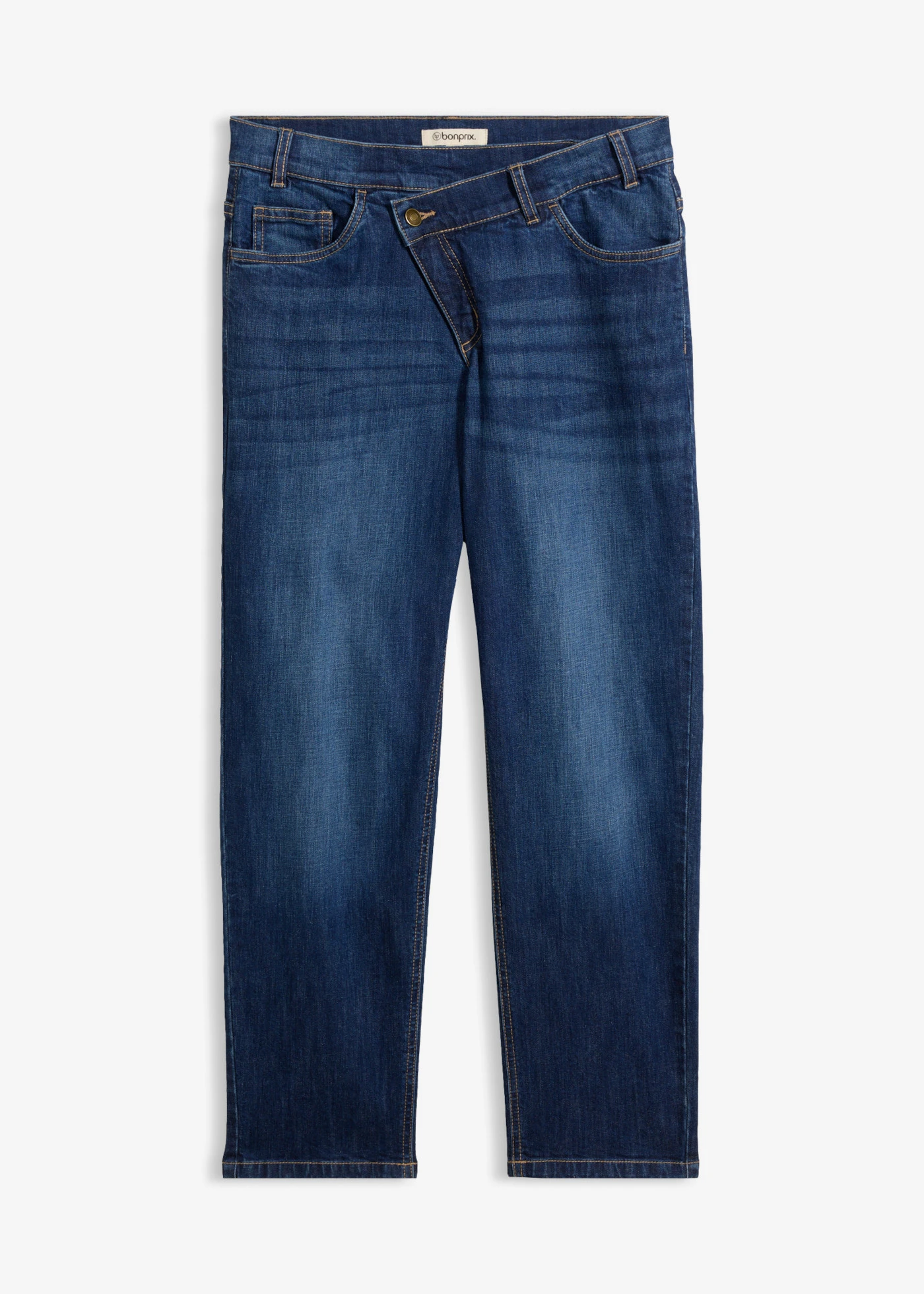 Mom-farmer High Waist • sötétkék denim, használt hatású • bonprix áruház