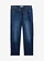 Jean mom taille haute, Couleur: bleu foncé denim used