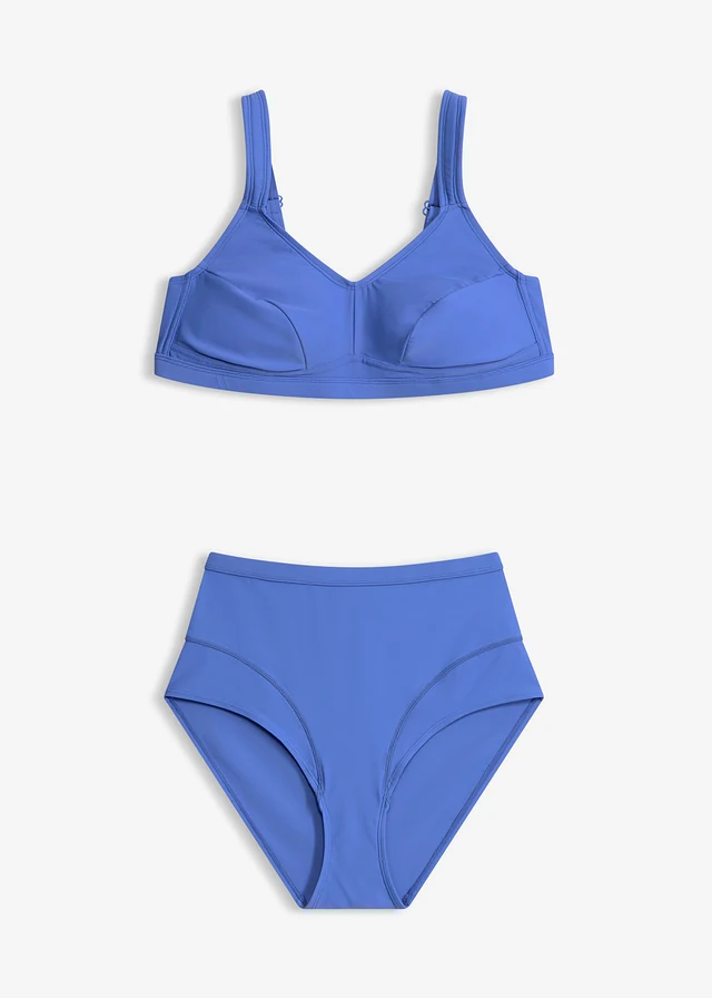Verhullende bikini, sneldrogend (2-dlg. set), Kleur: santoriniblauw