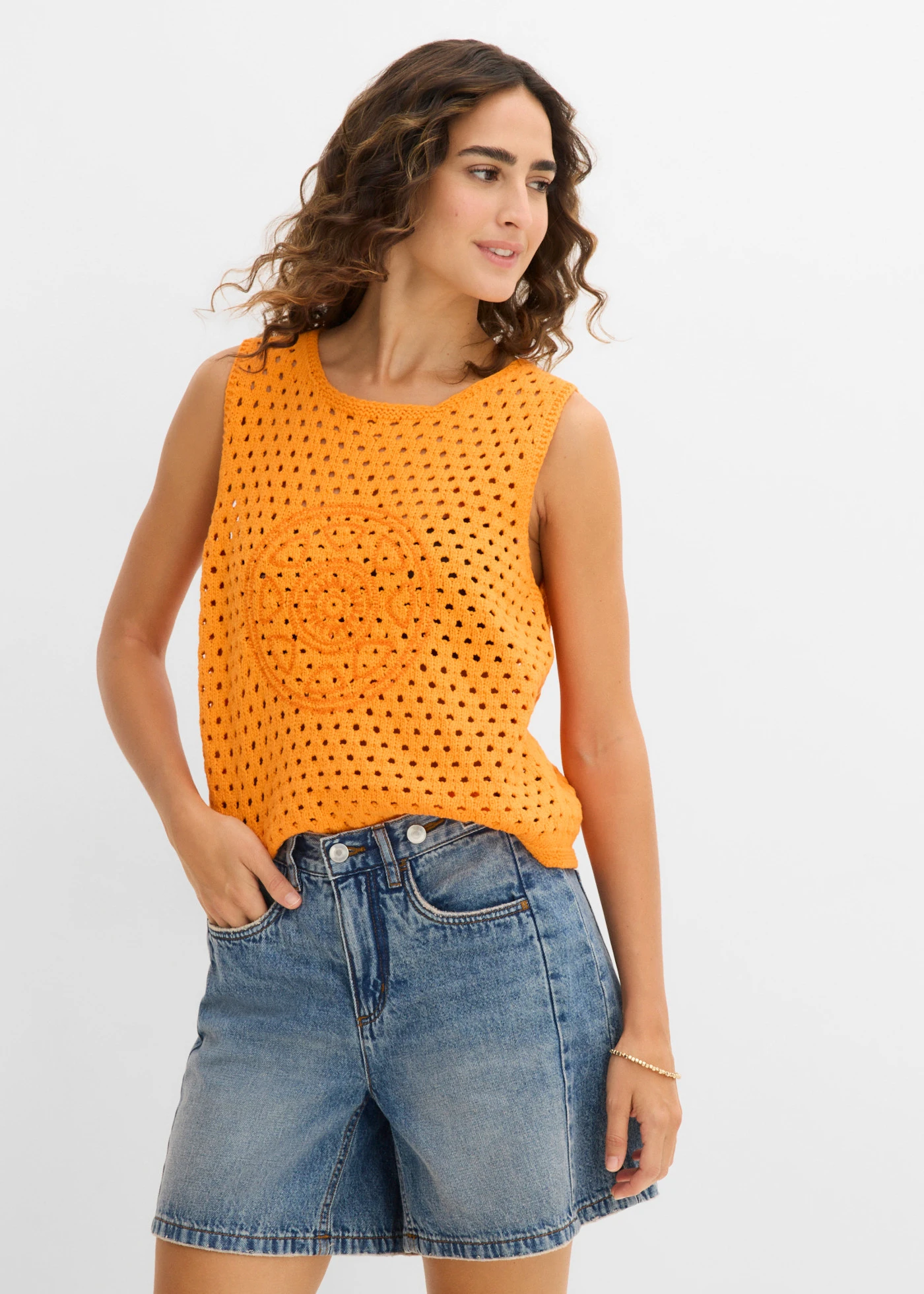Gehaakt topje van puur katoen • feloranje • product-page.page-title-suffix