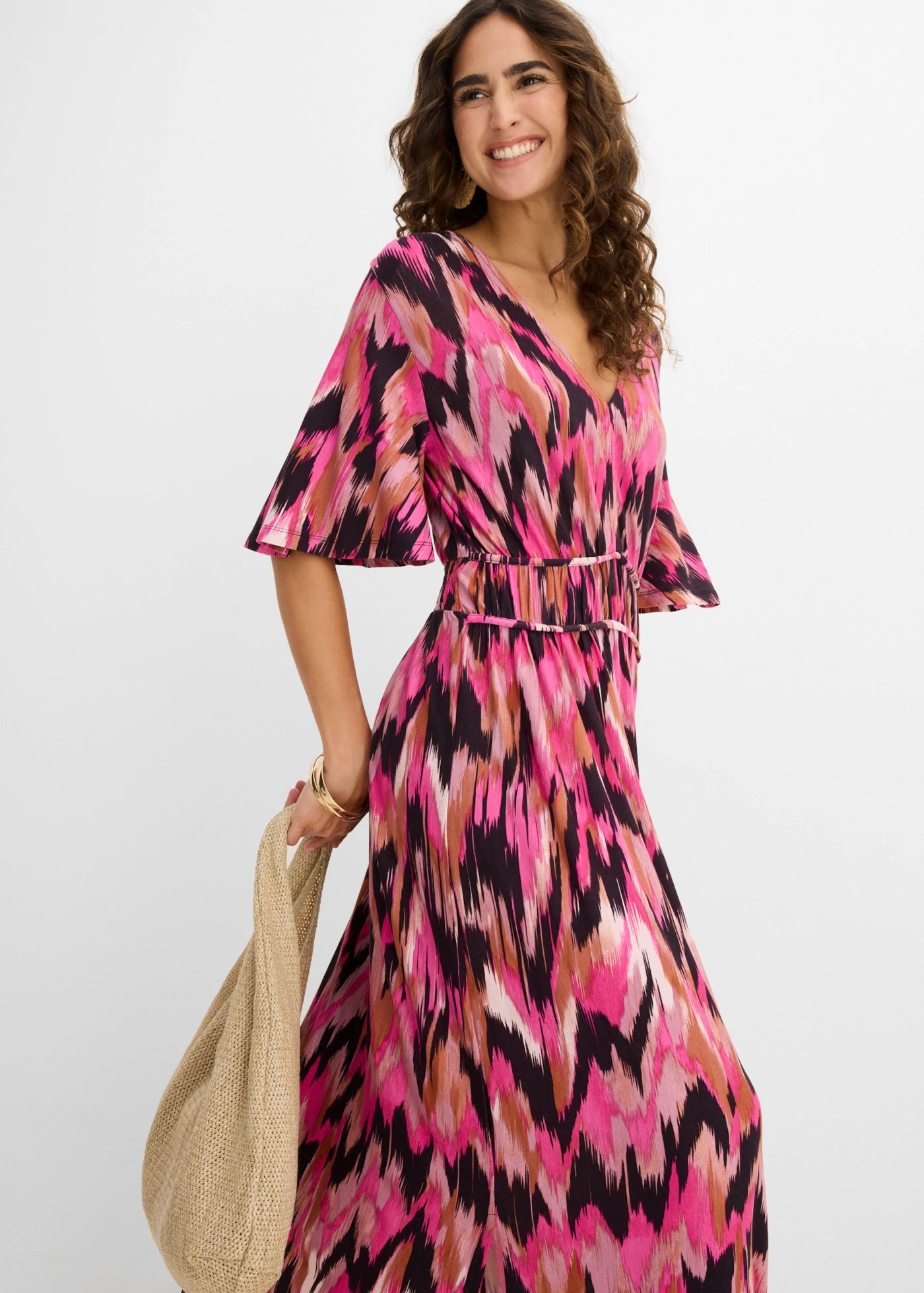 Jersey jurk van een zachte viscosemix • bessen gedessineerd • product-page.page-title-suffix