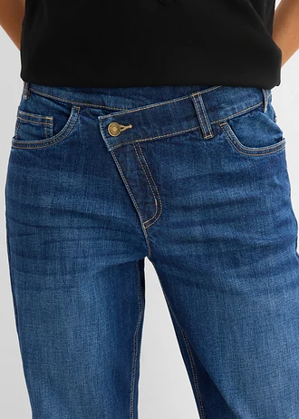 Mom-farmer High Waist • sötétkék denim, használt hatású • bonprix áruház