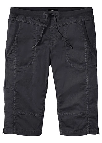 Lange bermuda met elastische band, regular fit • donkerantraciet • bonprix online shop