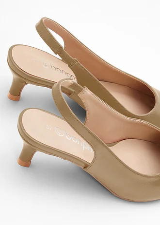 Escarpins slingback à petit talon fin • camel mat • Boutique bonprix