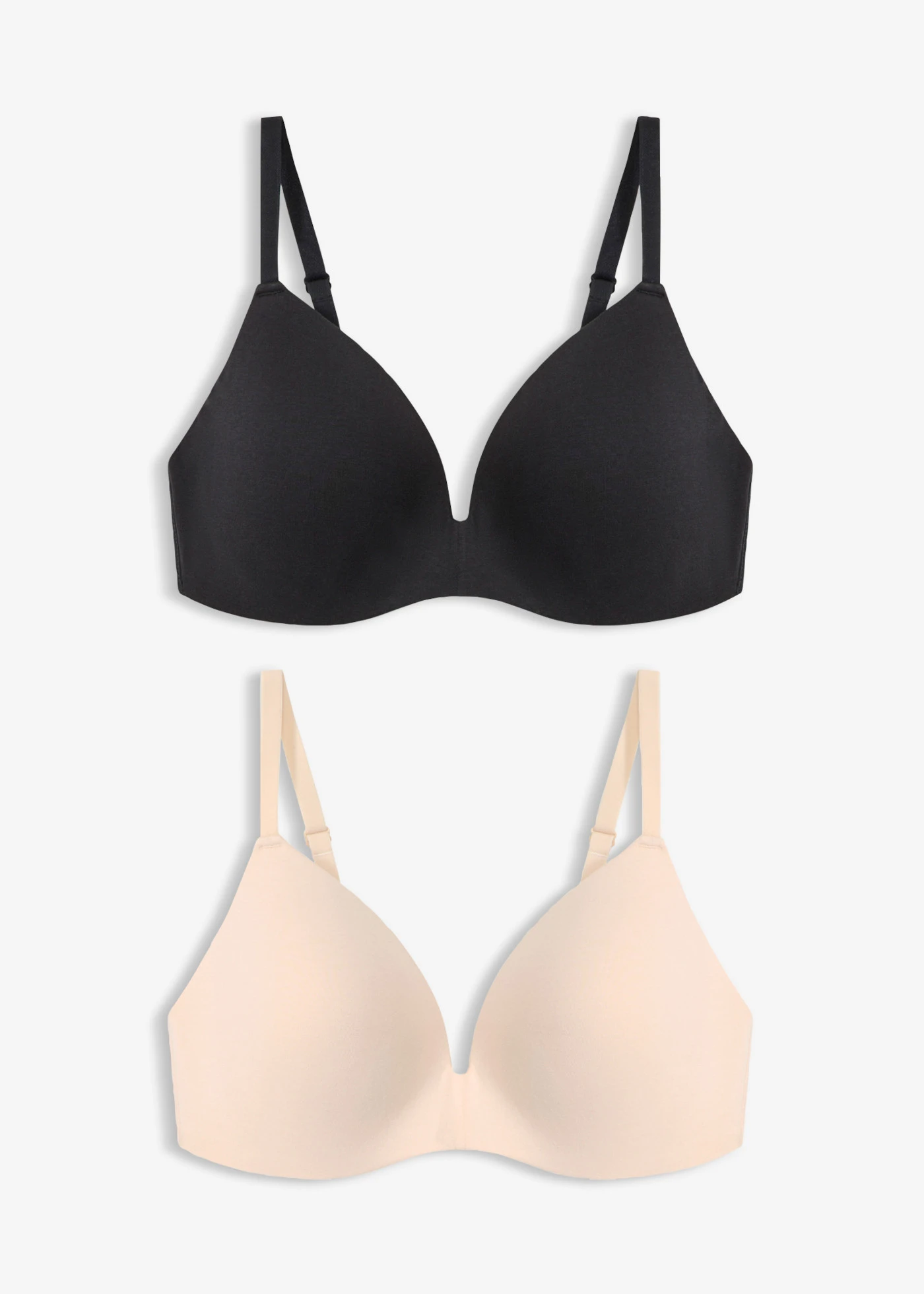 Voorgevormde bh zonder beugel met katoen (set van 2) • zwart+sandbeige • product-page.page-title-suffix