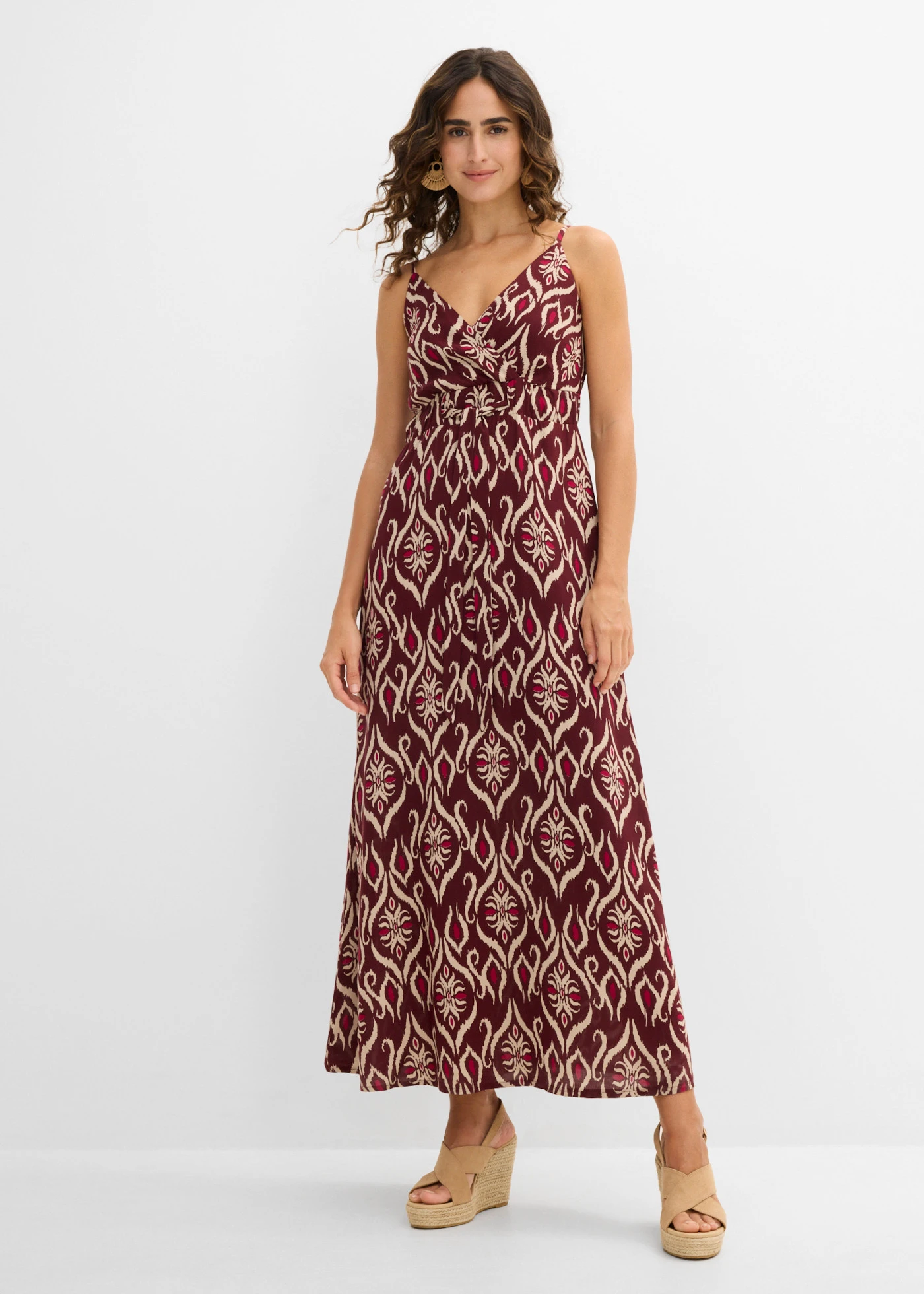 Maxi jurk van soepele viscose • esdoornrood gedessineerd • product-page.page-title-suffix
