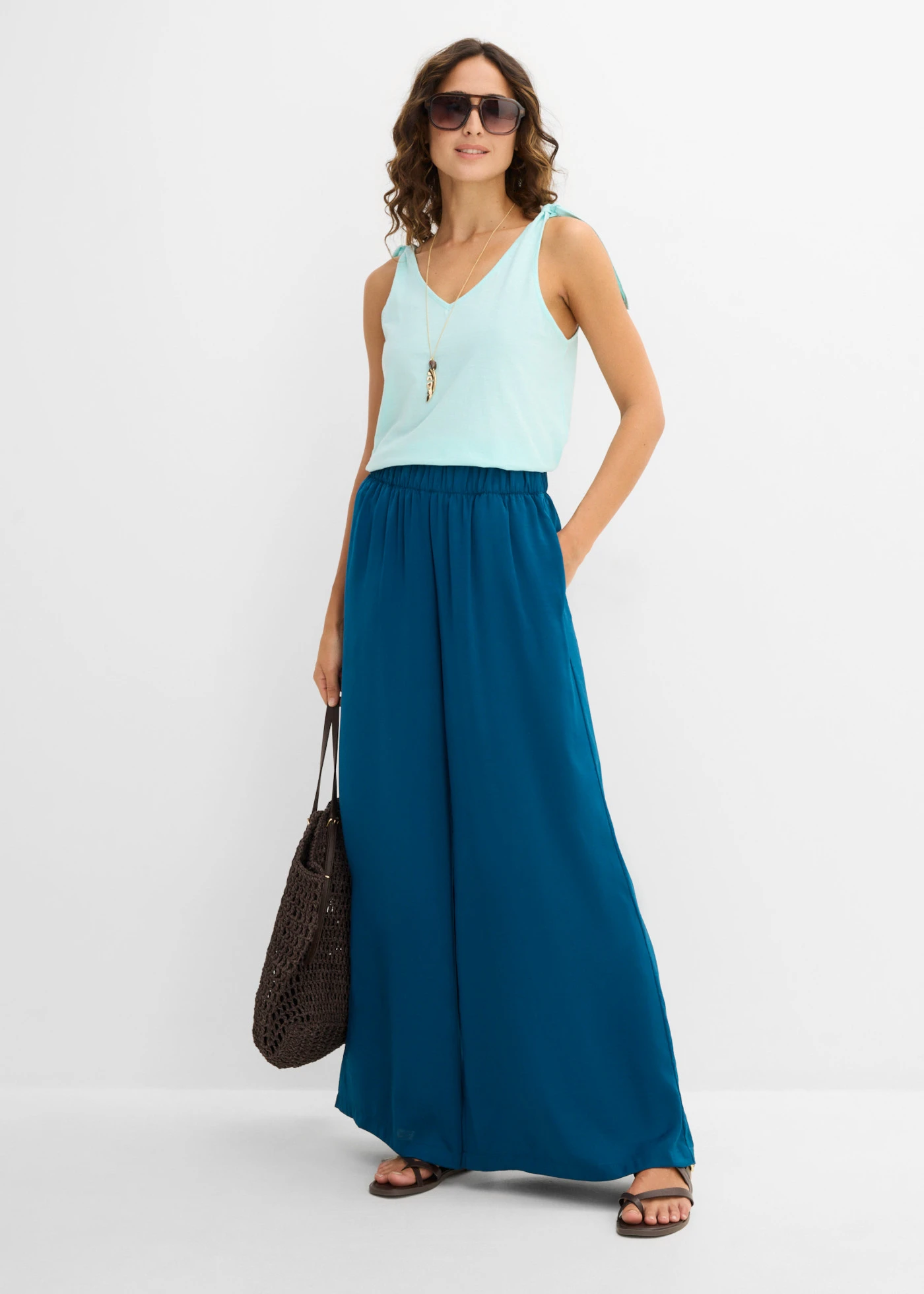 Pantalon palazzo • pétrole • product-page.page-title-suffix