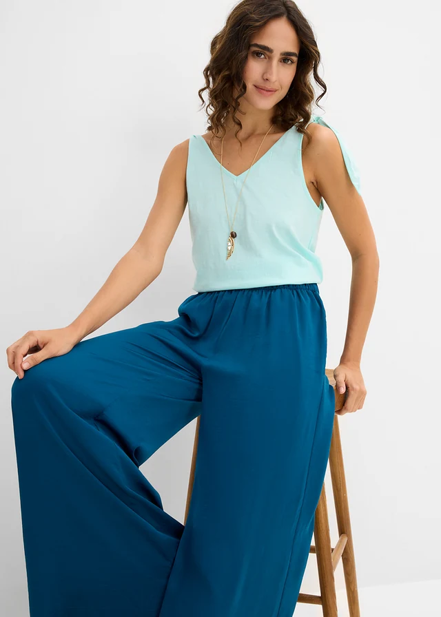 Pantaloni palazzo • albastru-petrol • magazin bonprix