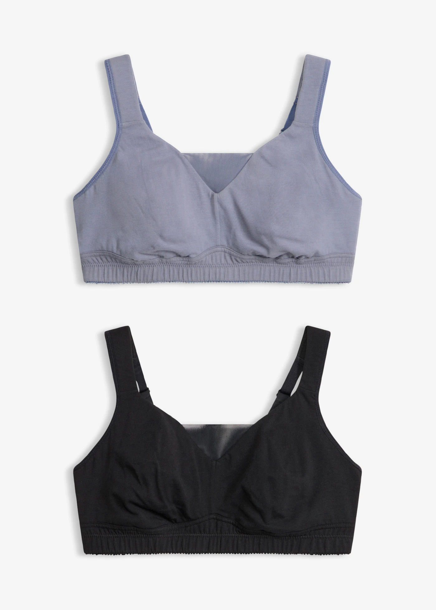T-shirt bh zonder beugels met katoen (set van 2) • rookblauw+zwart • product-page.page-title-suffix