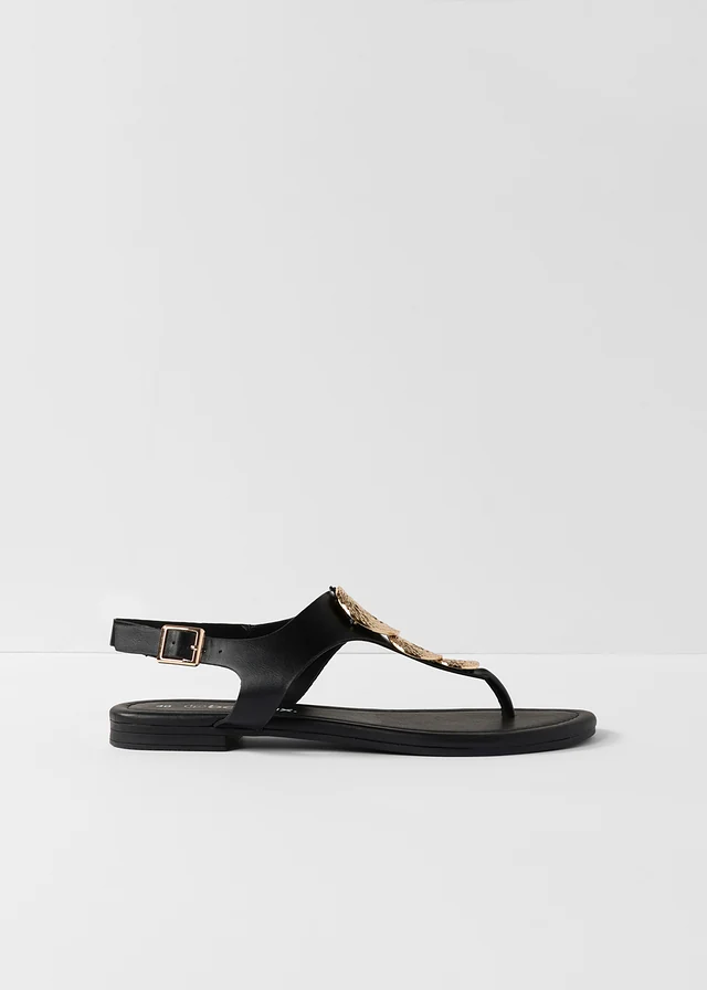 Teensandalen met metallic details