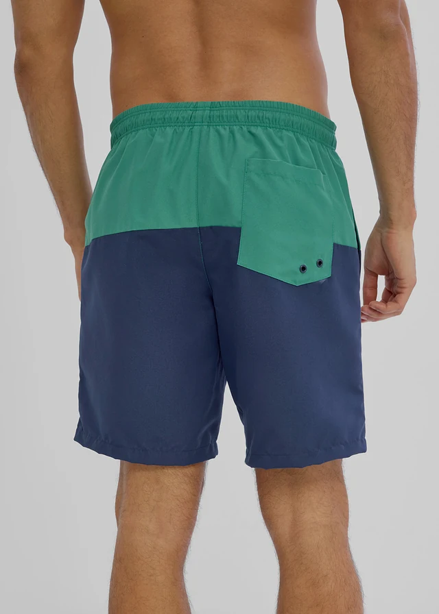 Zwemshort met colorblocking • flessengroen-donkerblauw • product-page.page-title-suffix
