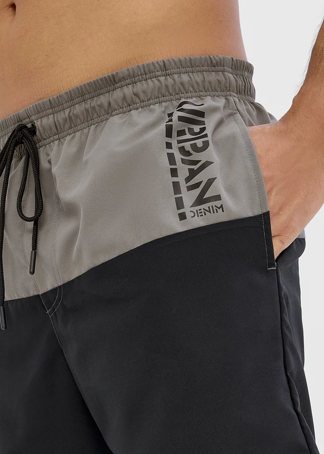 Zwemshort met colorblocking • rookgrijs/zwart • product-page.page-title-suffix