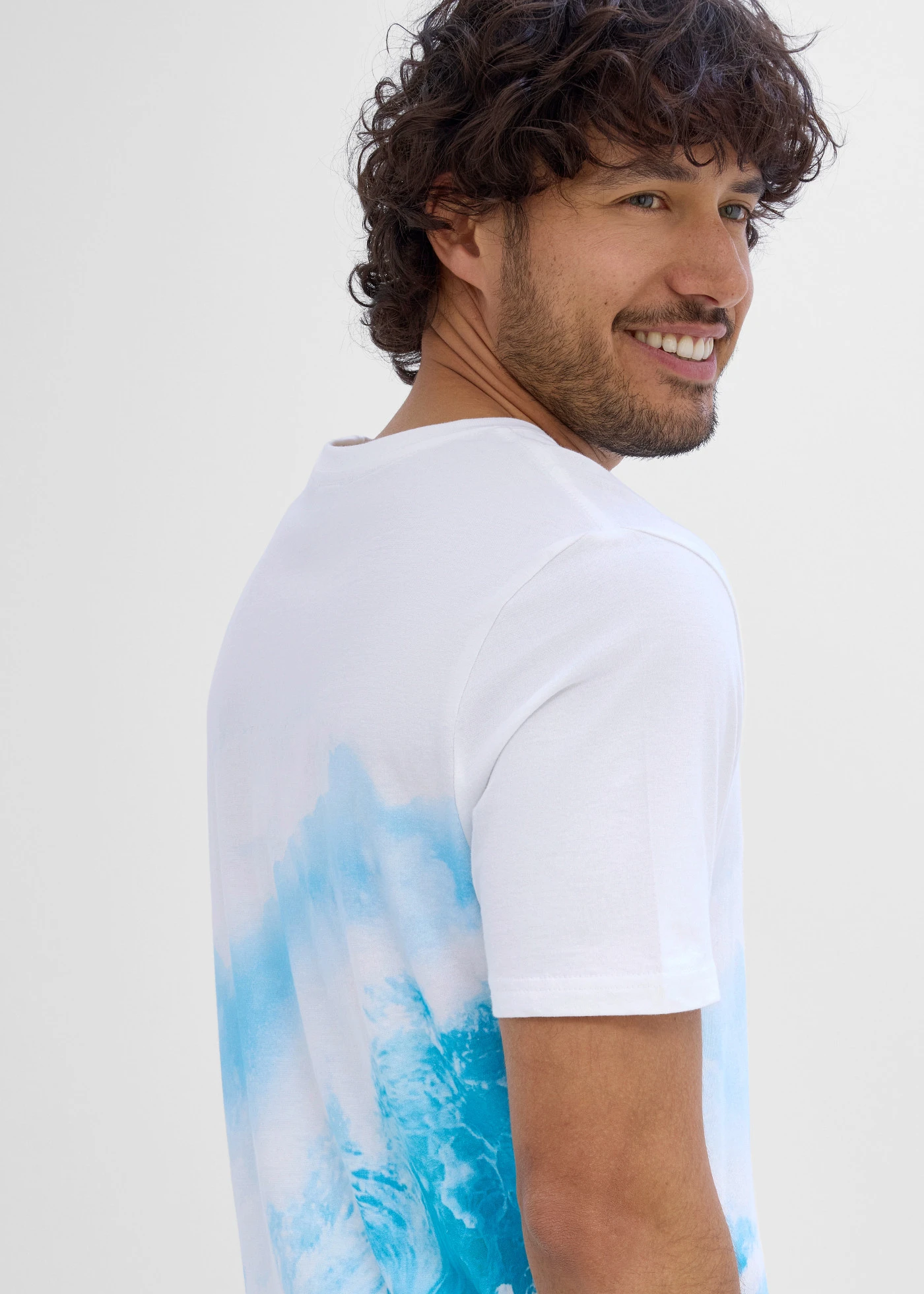 T-shirt 100% coton • blanc-vert lagon imprimé • product-page.page-title-suffix