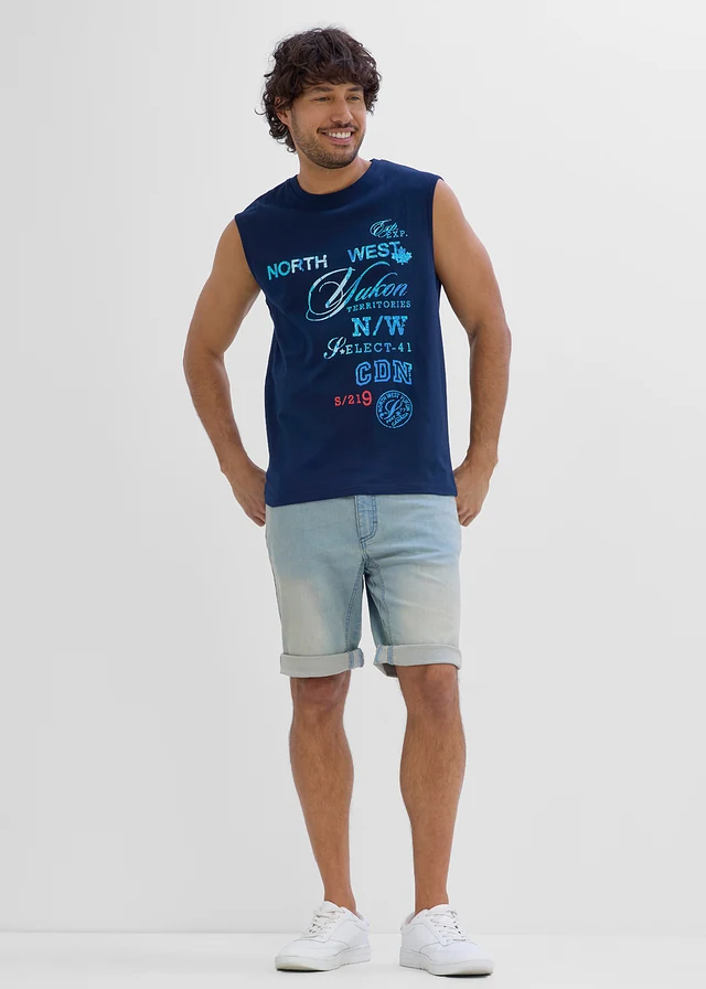 Lot de 2 débardeurs 100% coton • bleu foncé + menthe clair imprimé • product-page.page-title-suffix