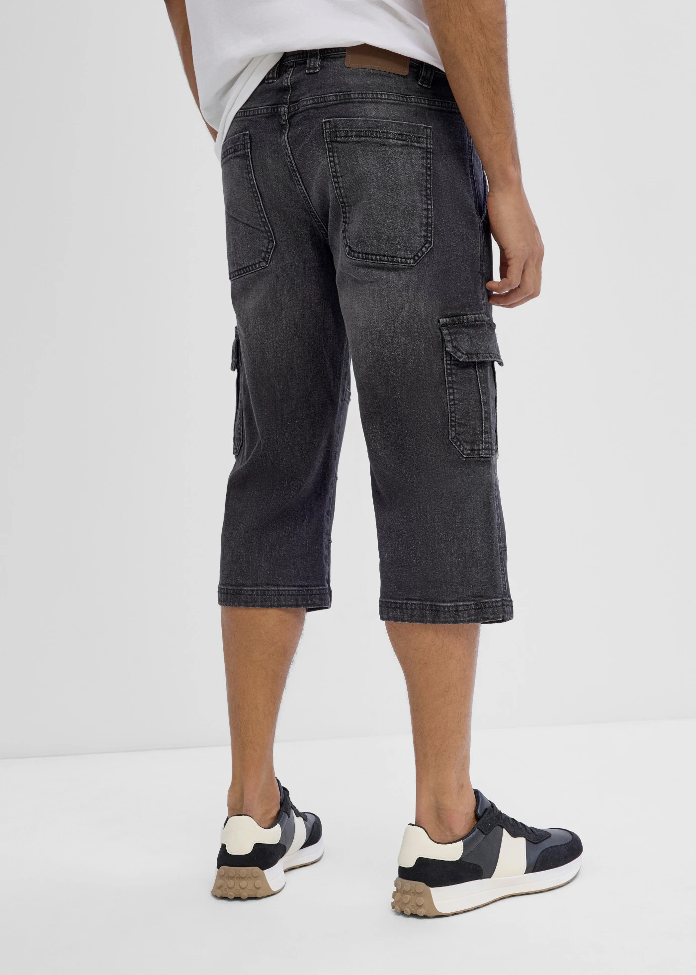 Jean cargo 3/4 regular droit • noir denim • Boutique bonprix