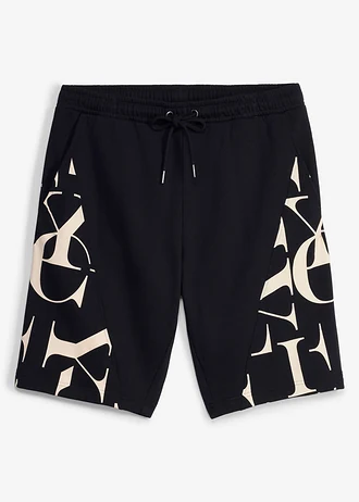 Sweat bermuda van biologisch katoen, Kleur: zwart