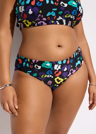 Figi bikini (2 szt.), kolor: czarny+czarny-kolorowy, z nadrukiem