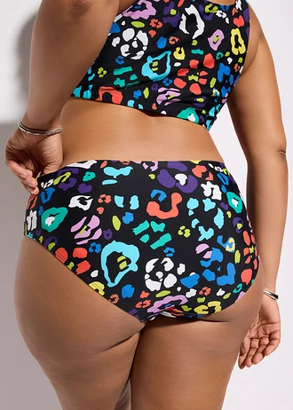 Figi bikini (2 szt.), kolor: czarny+czarny-kolorowy, z nadrukiem