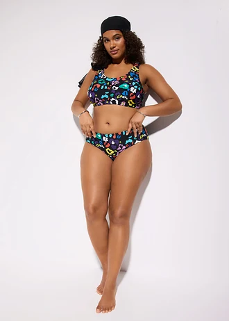 Figi bikini (2 szt.), kolor: czarny+czarny-kolorowy, z nadrukiem