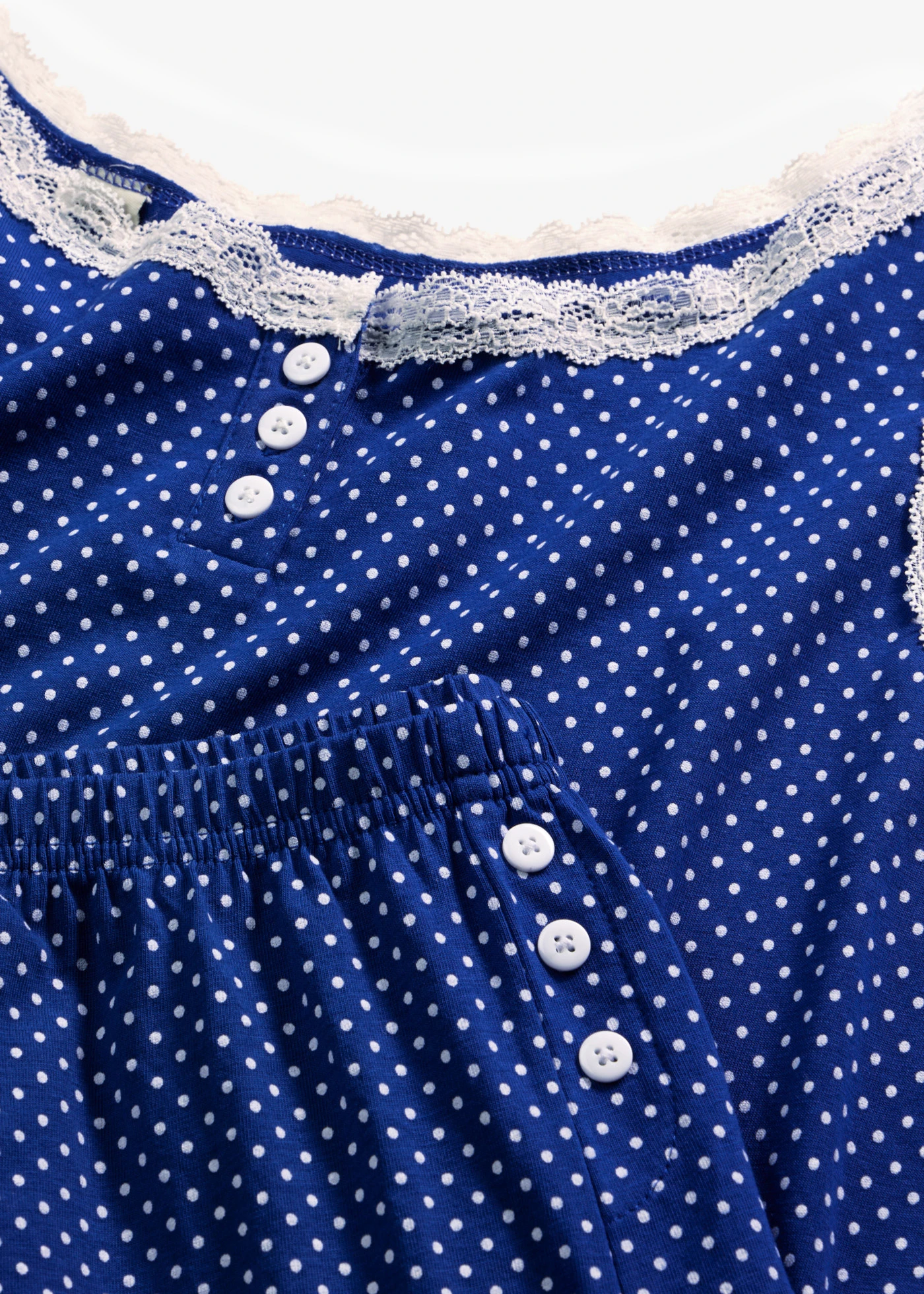 Pyjashort avec dentelle • bleu cobalt pois • product-page.page-title-suffix
