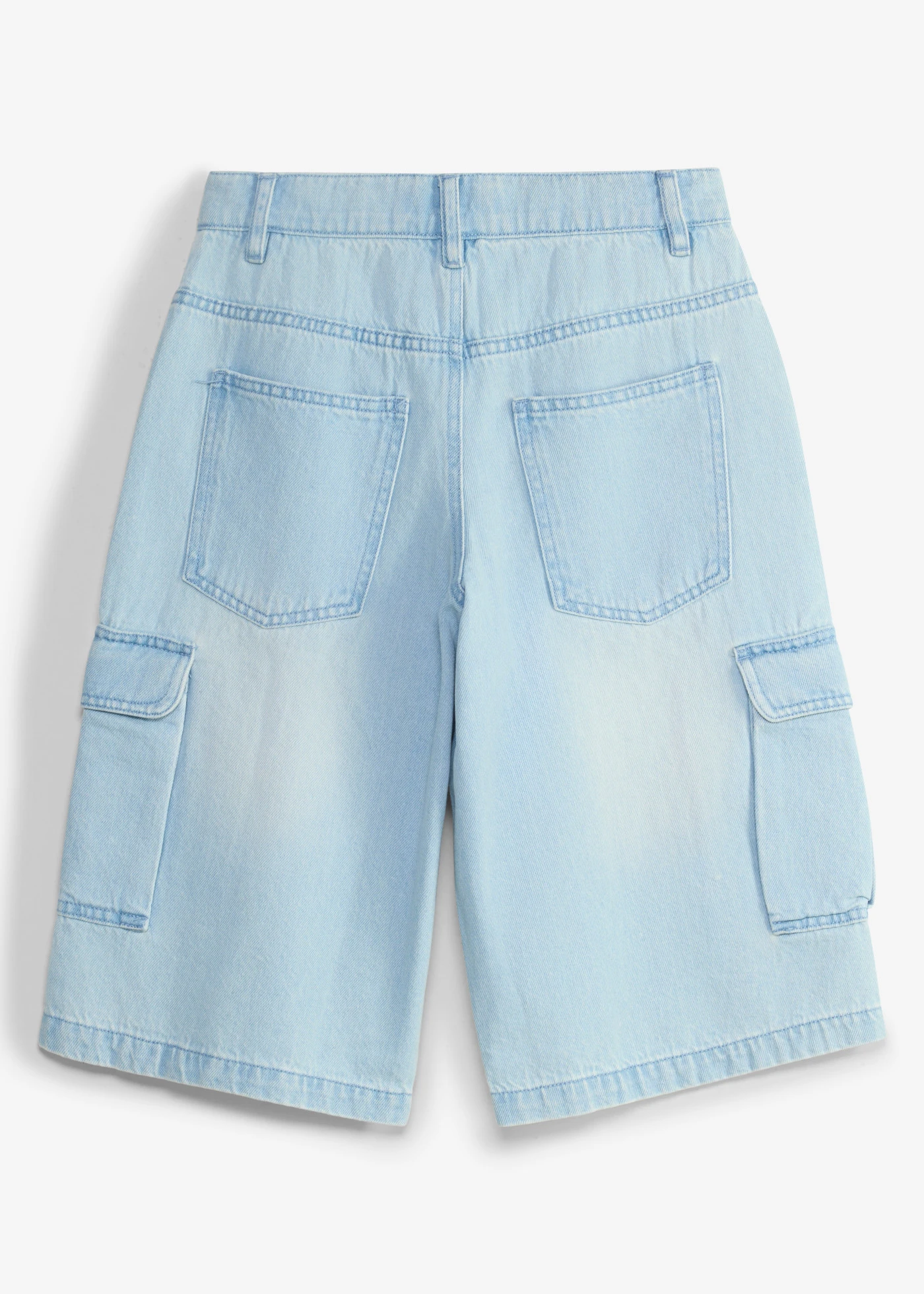 Bermuda long et baggy en jean à taille réglable • bleu clair denim • product-page.page-title-suffix