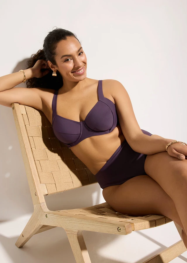 Minimizer bikini met licht corrigerend high waist bikinibroekje (2-dlg. set) • prune • product-page.page-title-suffix