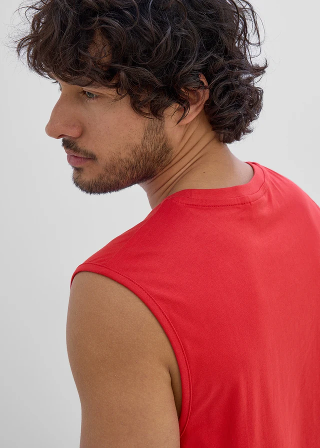 Lot de 3 débardeurs marcel 100% coton • bleu foncé + rouge + gris clair chiné • product-page.page-title-suffix