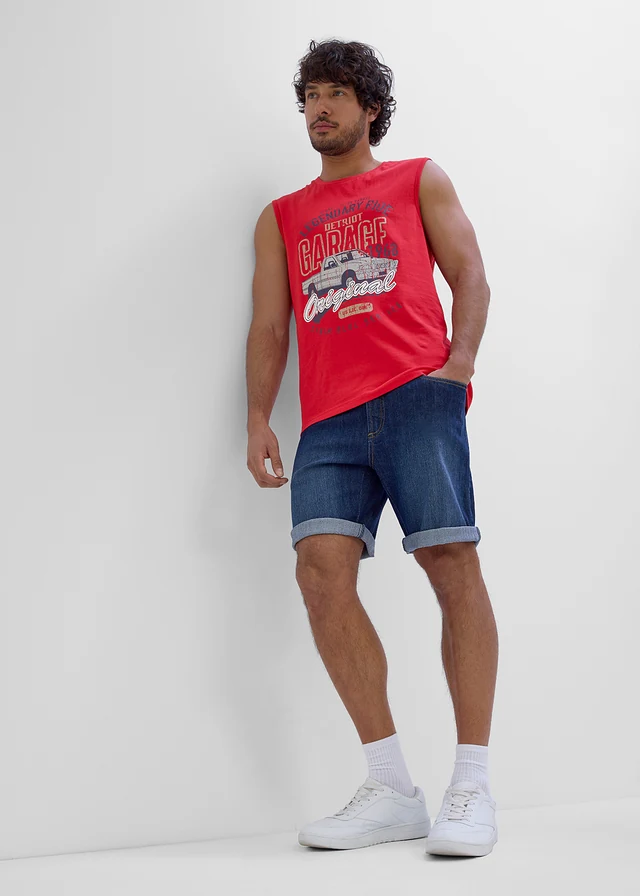 Lot de 3 débardeurs marcel 100% coton • bleu foncé + rouge + gris clair chiné • product-page.page-title-suffix