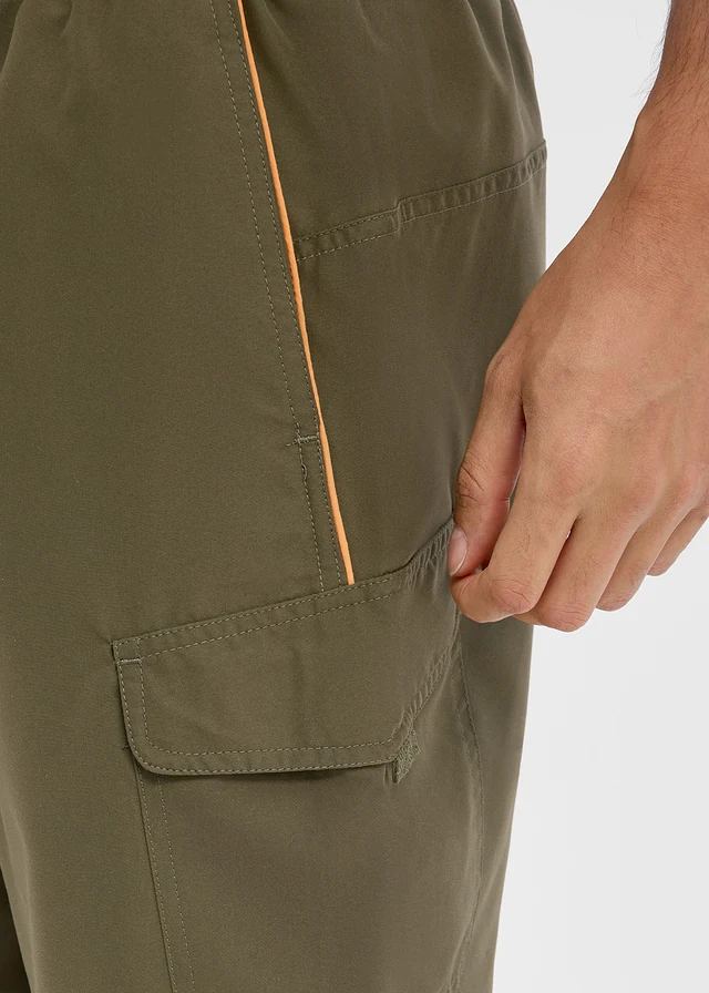 Zwemshort met zijzak • donkerolijfgroen/neonoranje • product-page.page-title-suffix