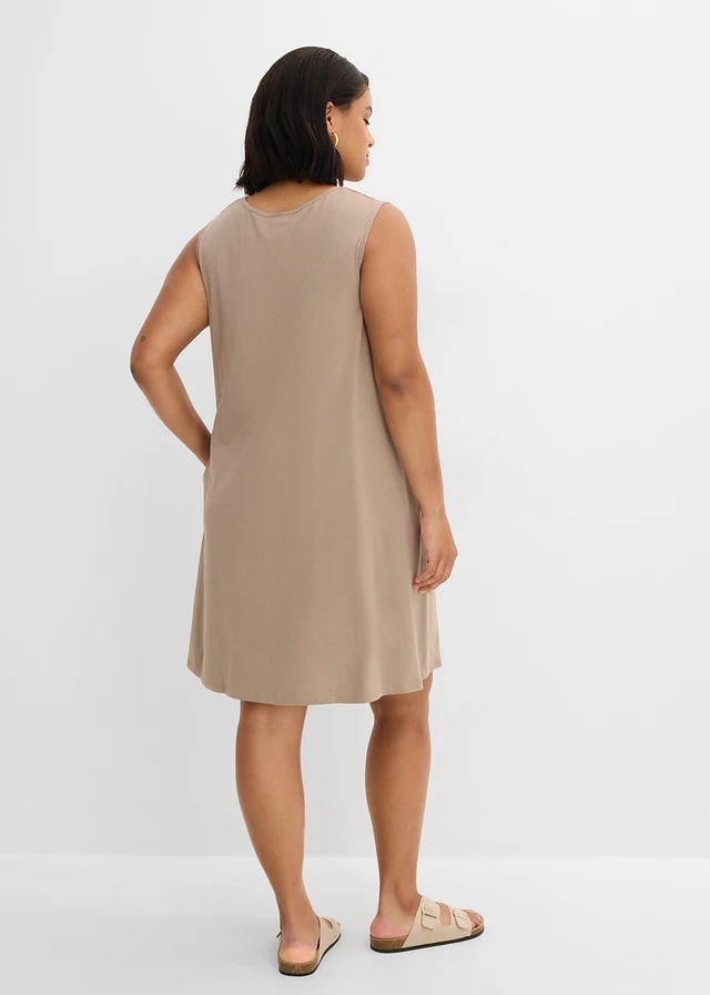 Jersey jurk van puur biologisch katoen, Kleur: taupe