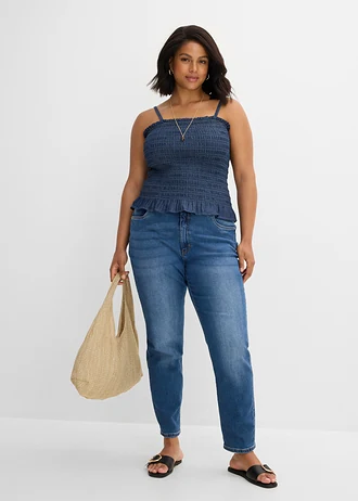 Jean skinny taille haute, Couleur: bleu denim
