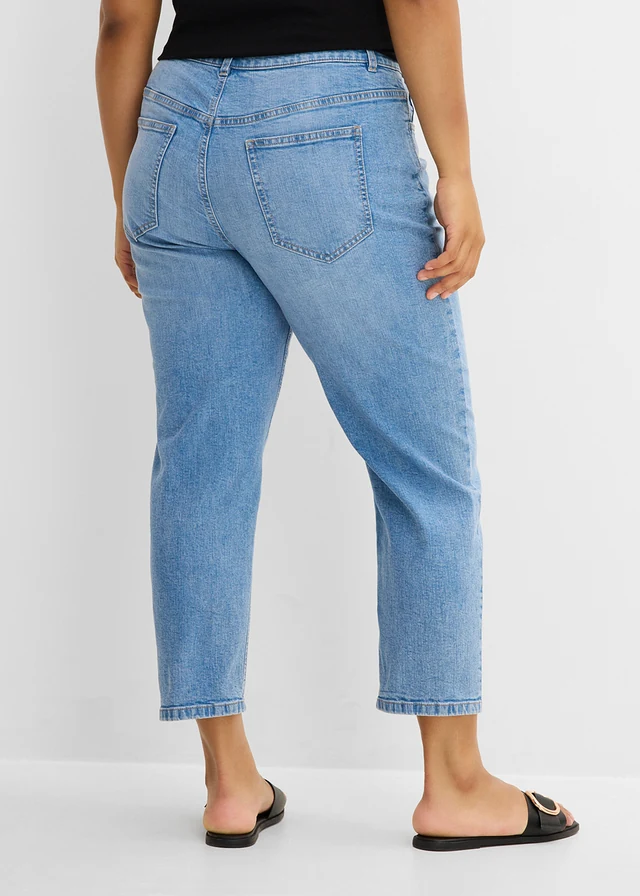 Mom jeans, high waist, Kleur: lichtblauw denim used