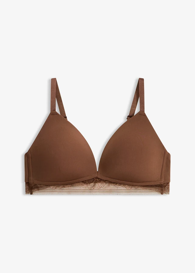 Soutien-gorge à coques et bonnet sans coutures, sans armatures, Couleur: marron