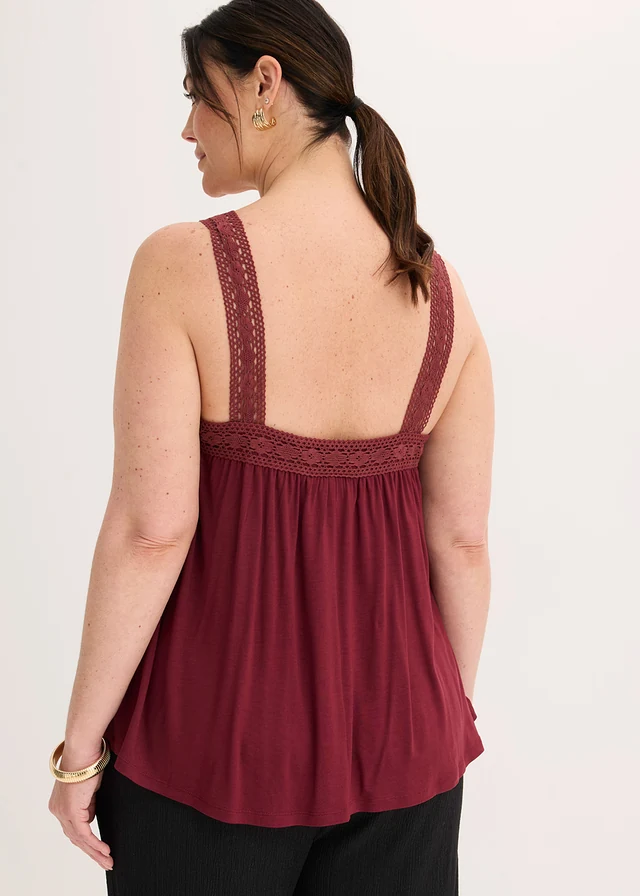 Top en viscose douce, Couleur: rouge érable
