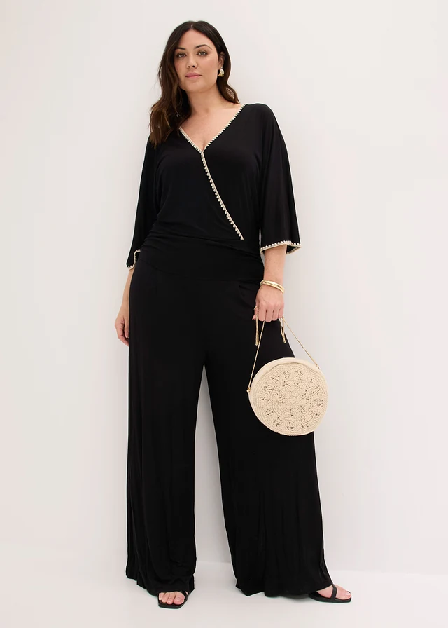 Combinaison en viscose fluide, Couleur: noir