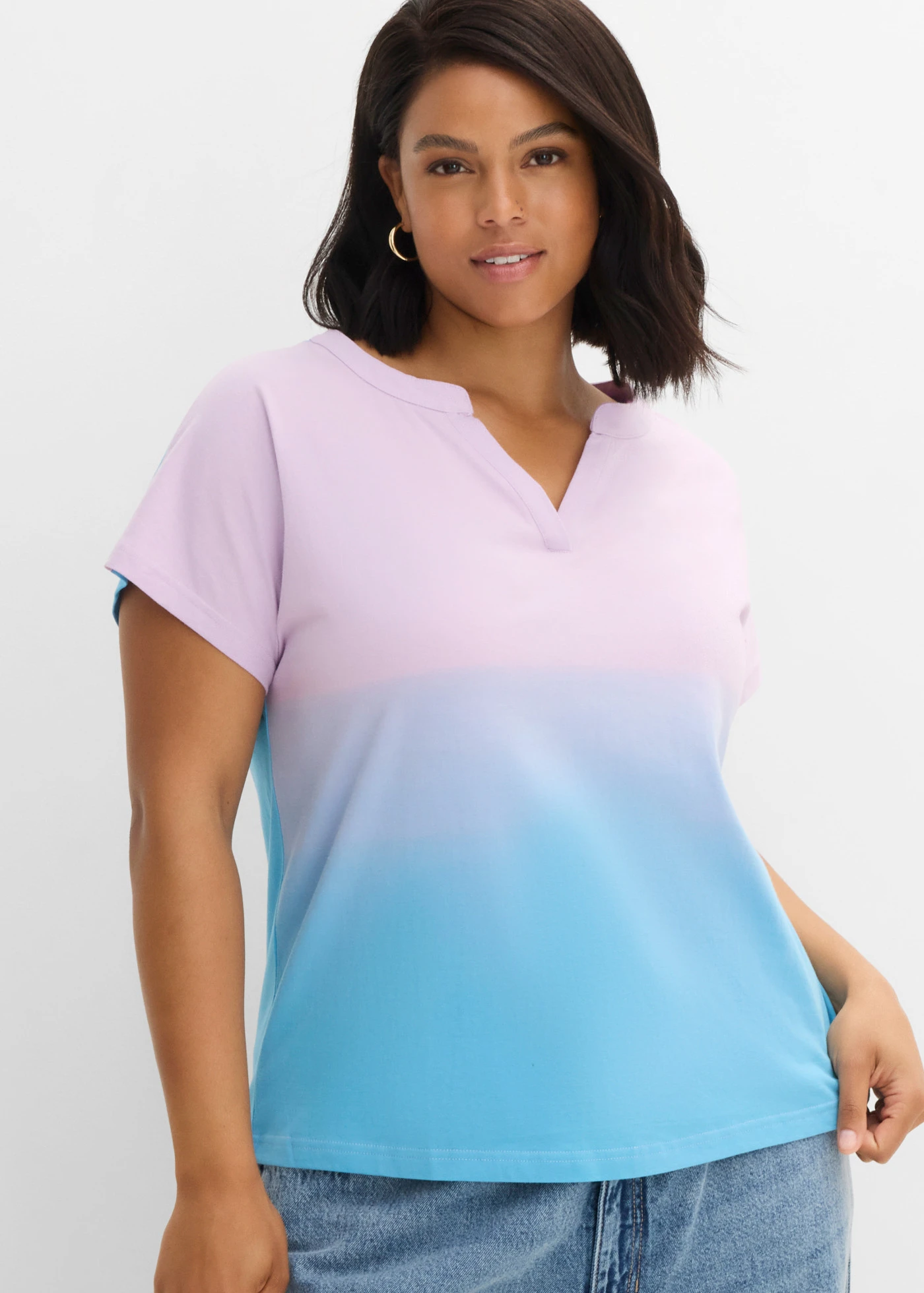 Shirt met ombré dye effect • blauw-paars plus size • product-page.page-title-suffix