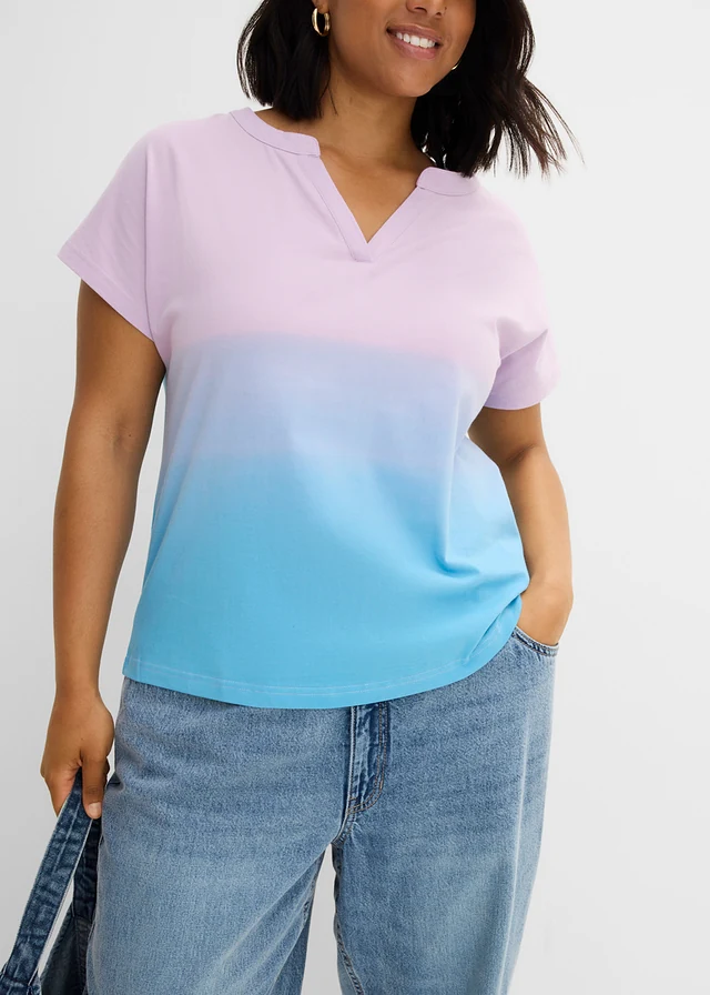 Shirt met ombré dye effect • blauw-paars plus size • product-page.page-title-suffix