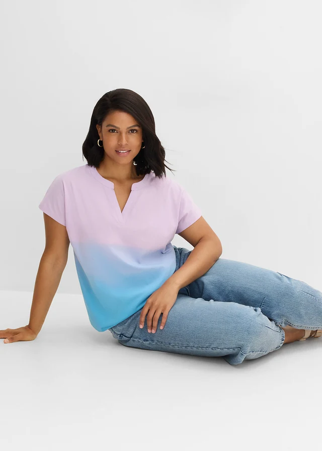 Shirt met ombré dye effect • blauw-paars plus size • product-page.page-title-suffix