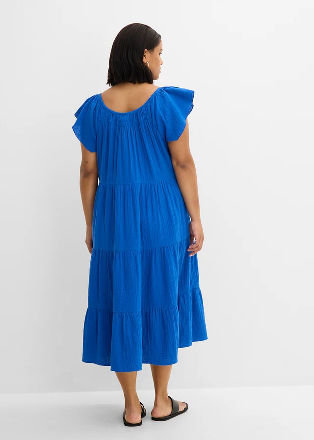 Jurk van luchtige mousseline, Kleur: arctisch blauw