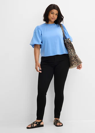 Džíny Skinny, Mid Waist, super streč, barva: černý denim