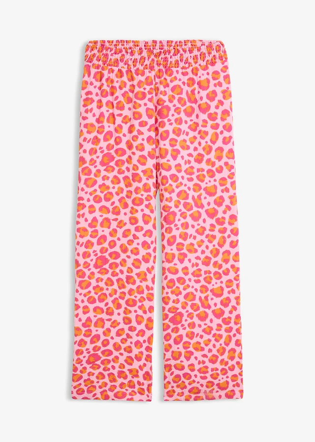 Belebújós nadrág szellős muszlin anyagból • rózsaszín-pink leopárdmintás • bonprix áruház