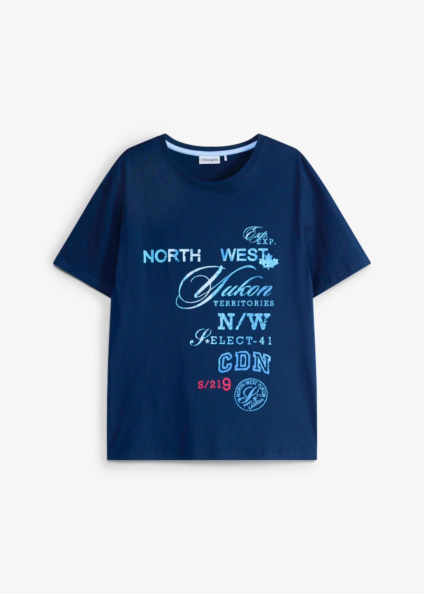 T-shirt 100% coton • bleu foncé imprimé • product-page.page-title-suffix