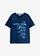 T-shirt 100% coton, Couleur: bleu foncé imprimé