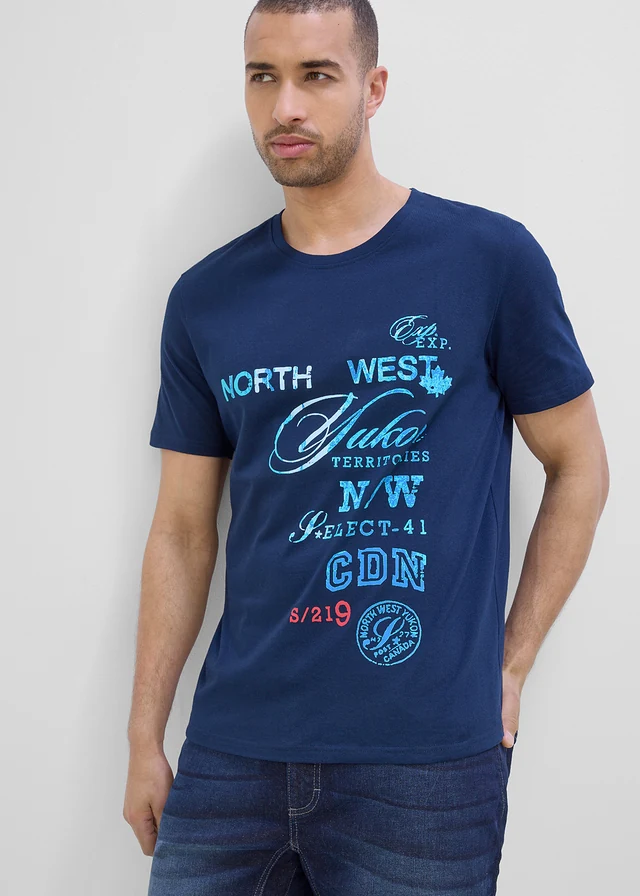T-shirt 100% coton • bleu foncé imprimé • product-page.page-title-suffix