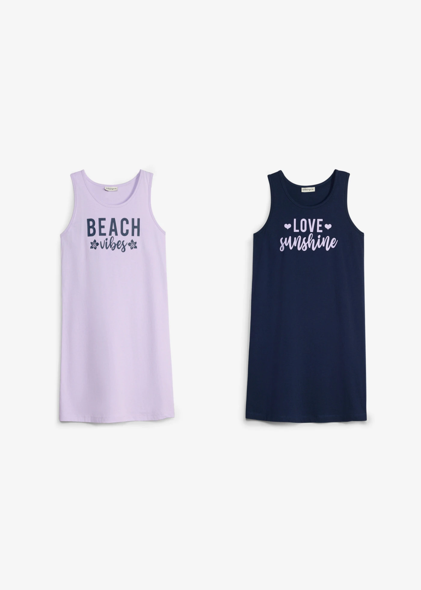 Jersey jurk van biologisch katoen (set van 2) • zacht lila+donkerblauw • product-page.page-title-suffix