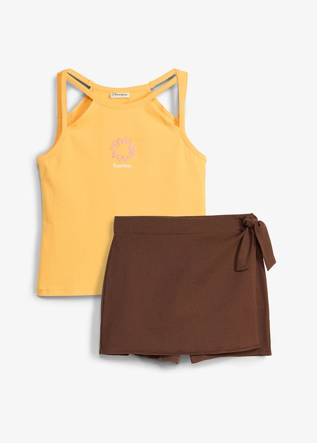Top en skort van puur biologisch katoen (2-dlg. set)