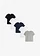 Lot de 5 T-shirts 100% coton, Couleur: noir + 2x blanc + bleu foncé + gris clair chiné